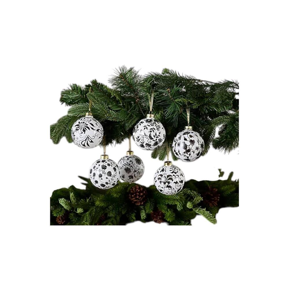 Hotel du Cobb 6-Pack Glass Ball Ornaments by Dennis Basso Black